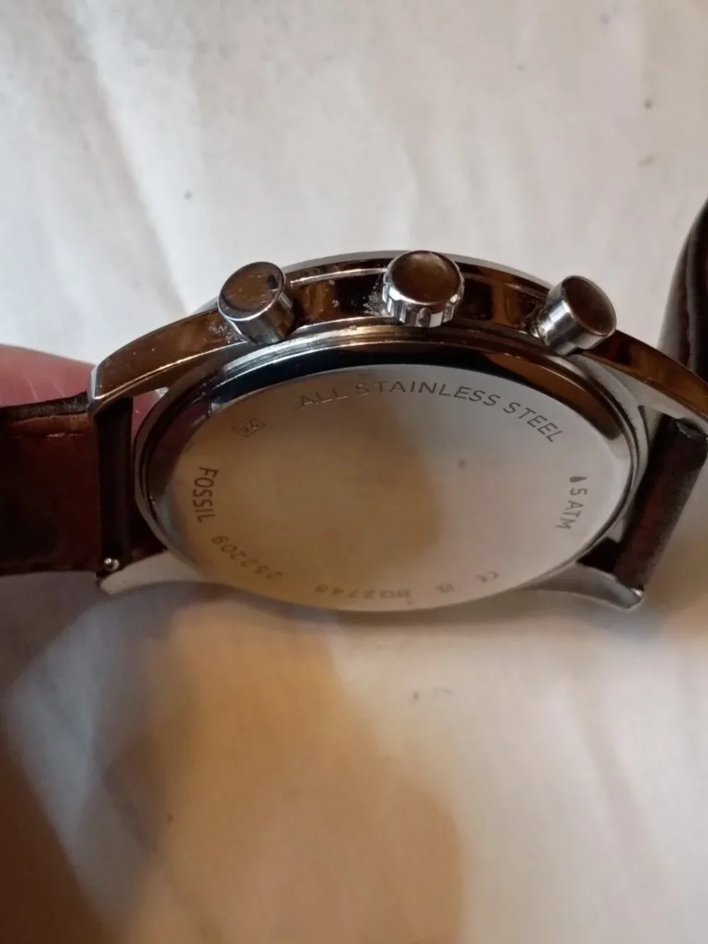 Fossil Sullivan Chronograph Silver Brown Leather BQ2748 Mens Watch
